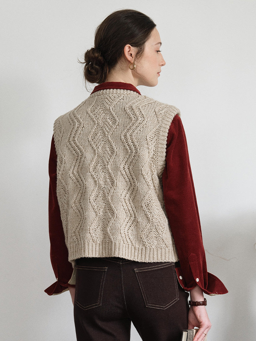 Ottavia Wool-Blend Cable Knit Vest