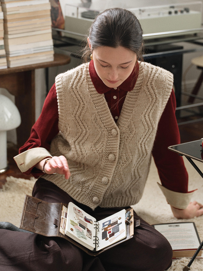 Ottavia Wool-Blend Cable Knit Vest