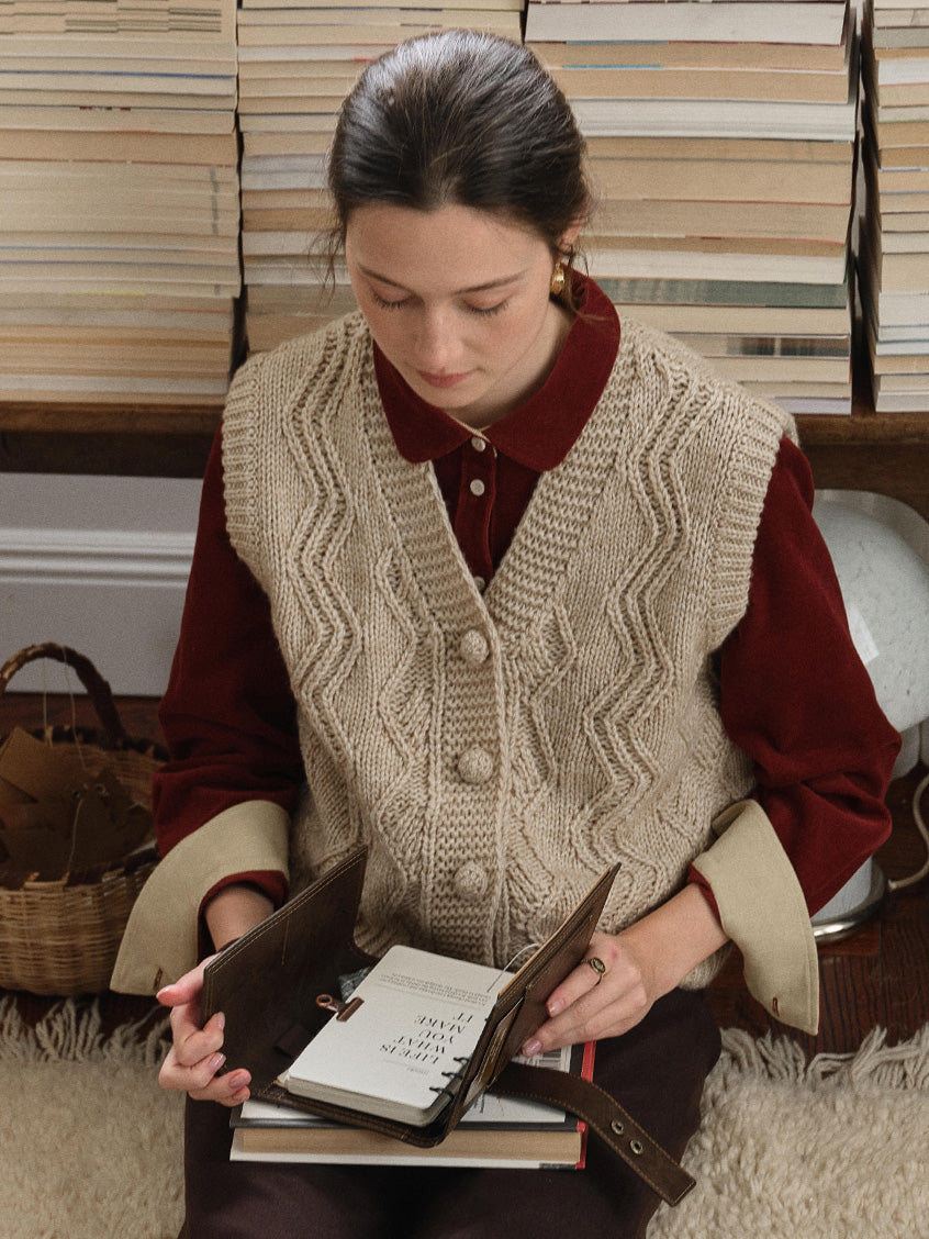 Ottavia Wool-Blend Cable Knit Vest