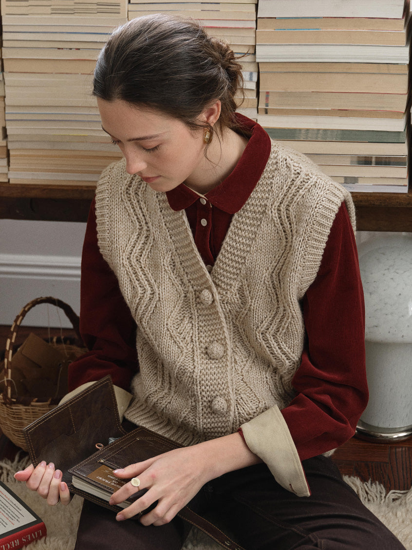 Ottavia Wool-Blend Cable Knit Vest