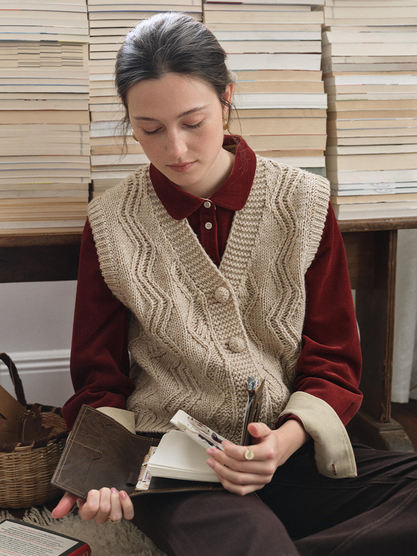Ottavia Wool-Blend Cable Knit Vest