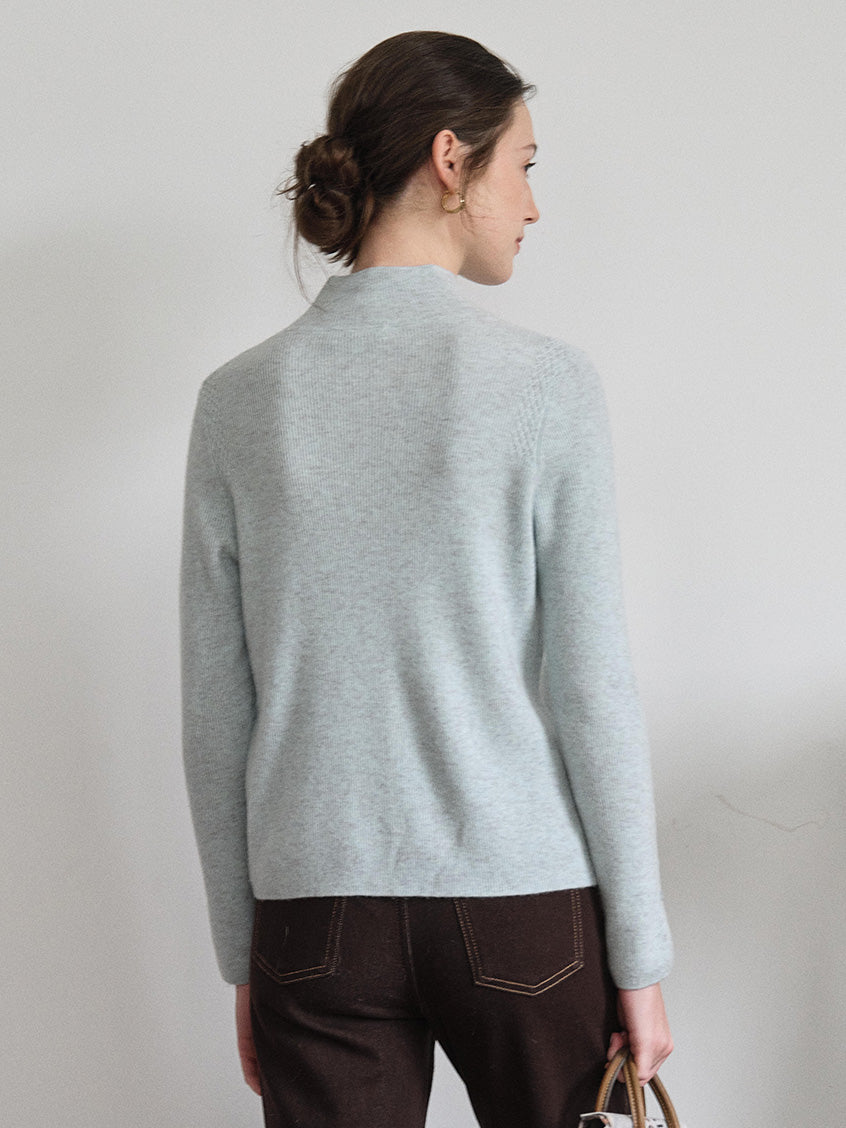 Berta 100%Wool V-Neck Button Sweater