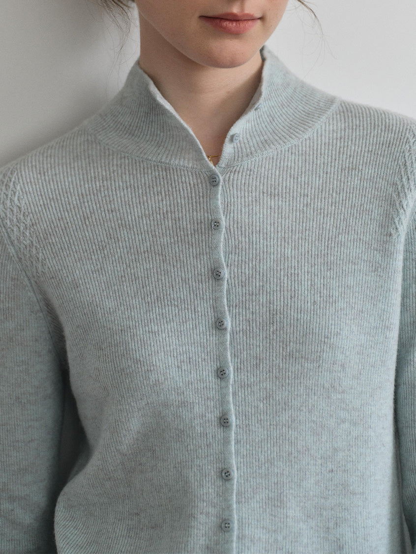 Berta 100%Wool V-Neck Button Sweater