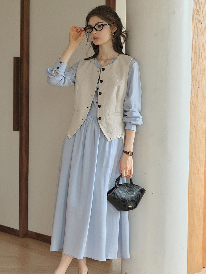 Amethyst 100% Lyocell A-line Lace Dress