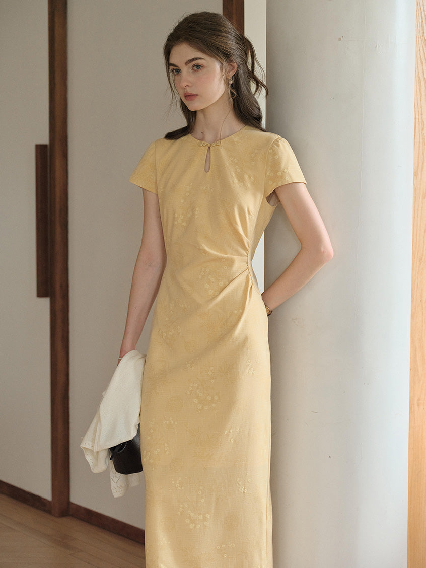 Nadia Round Neck Floral Slim Fit Dress
