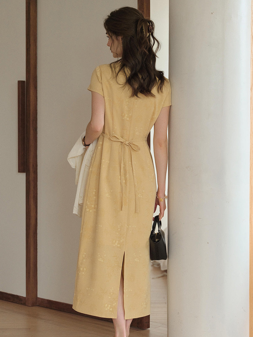 Nadia Round Neck Floral Slim Fit Dress