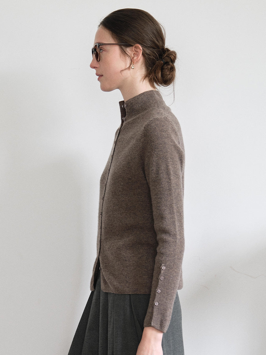 Berta 100%Wool V-Neck Button Sweater