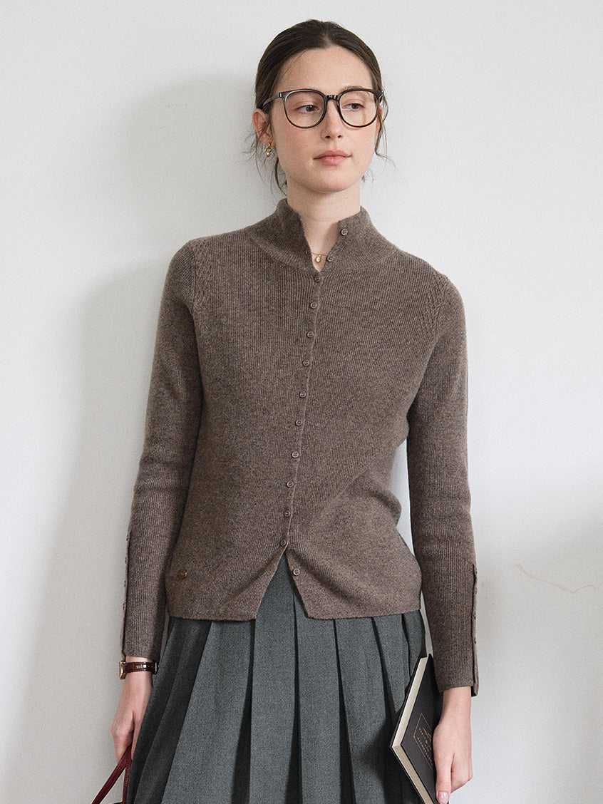 Berta 100%Wool V-Neck Button Sweater