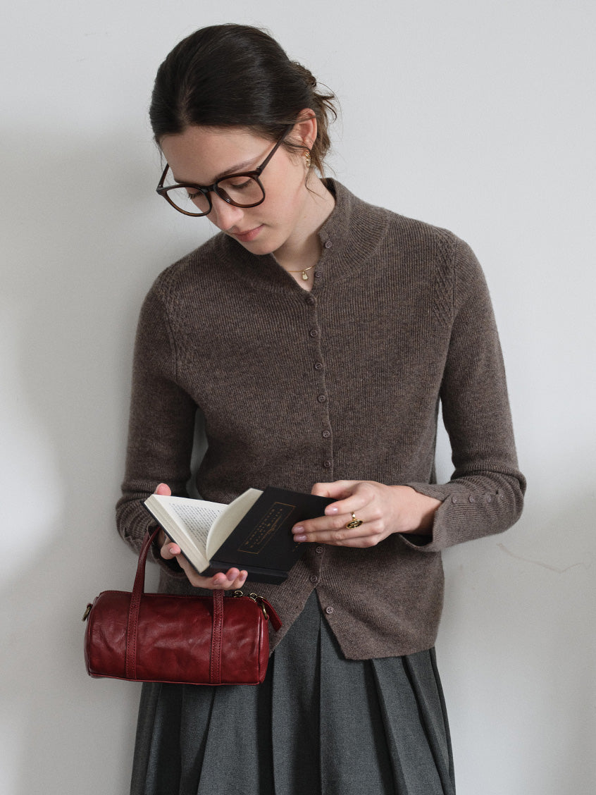 Berta 100%Wool V-Neck Button Sweater