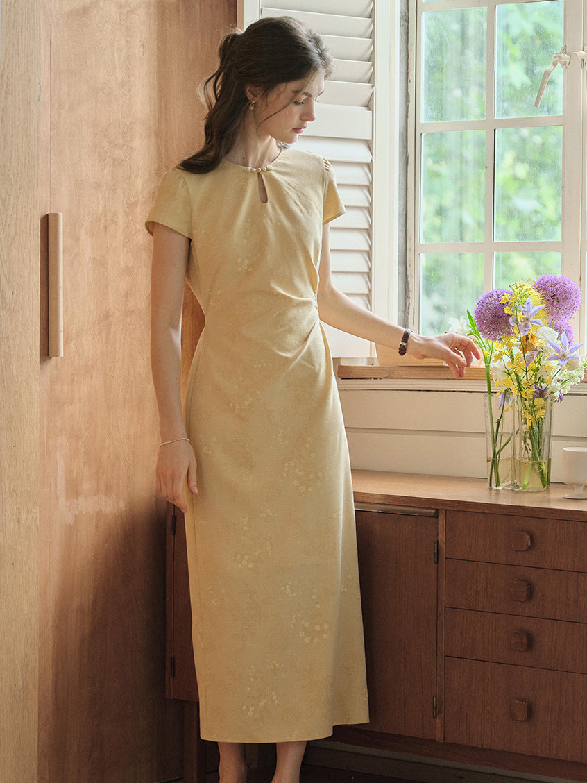 Nadia Round Neck Floral Slim Fit Dress