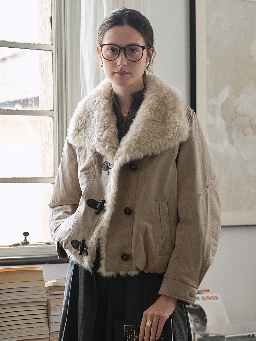 Roisin Toggle-Front Faux-Fur Padded Jacket