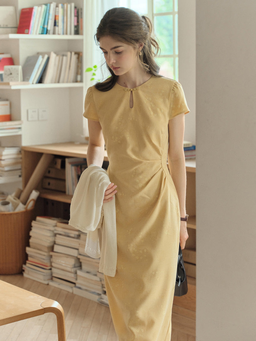 Nadia Round Neck Floral Slim Fit Dress