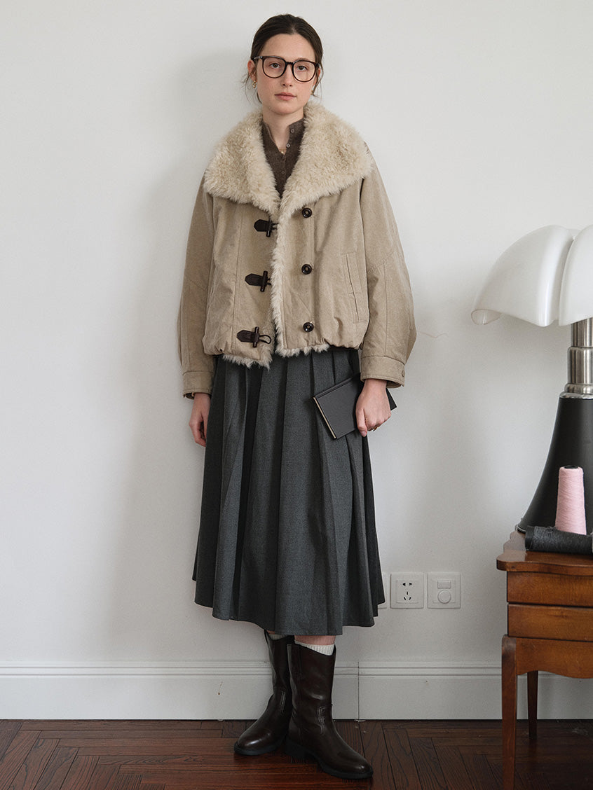 Roisin Toggle-Front Faux-Fur Padded Jacket