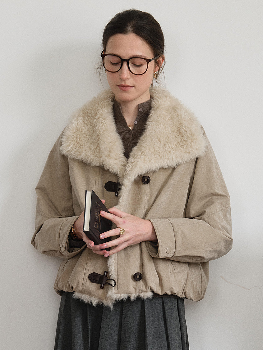 Roisin Toggle-Front Faux-Fur Padded Jacket