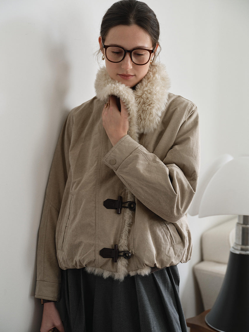 Roisin Toggle-Front Faux-Fur Padded Jacket