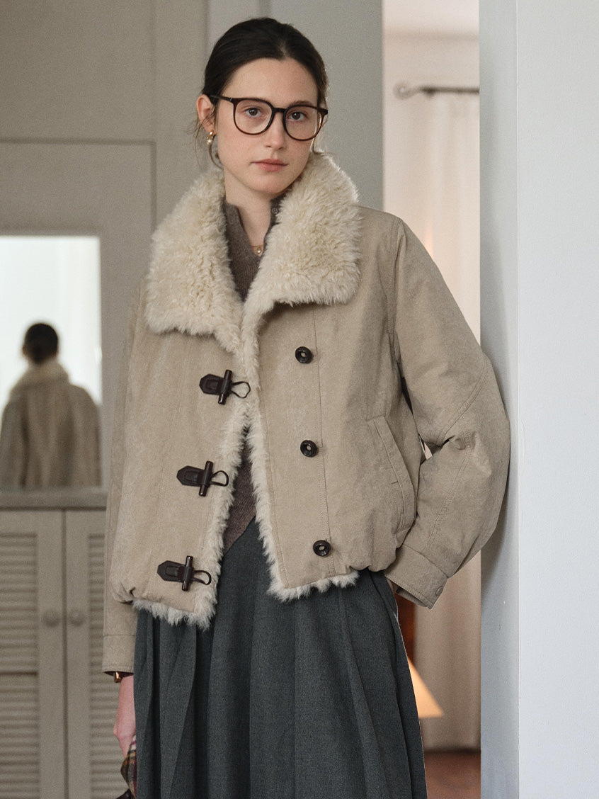 Roisin Toggle-Front Faux-Fur Padded Jacket