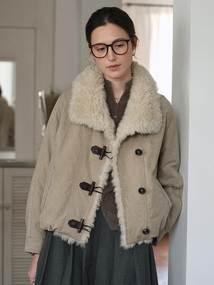 Roisin Toggle-Front Faux-Fur Padded Jacket