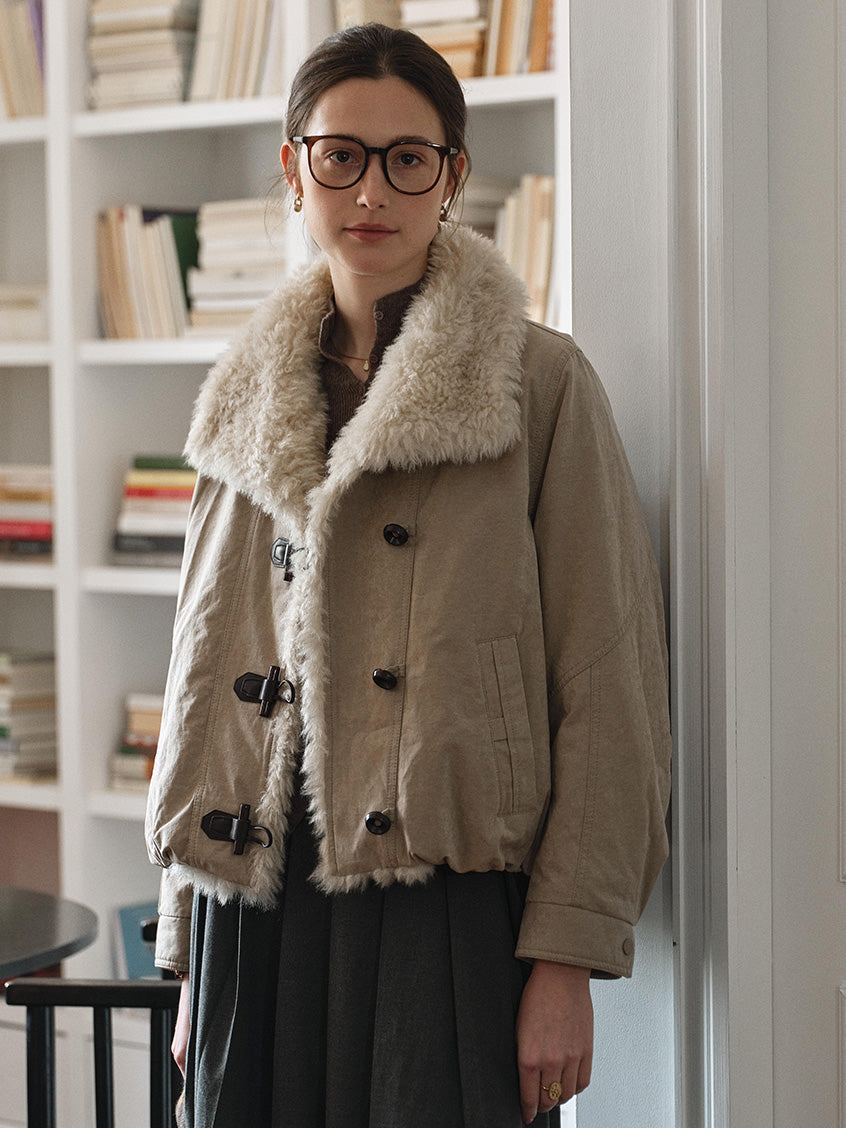 Roisin Toggle-Front Faux-Fur Padded Jacket