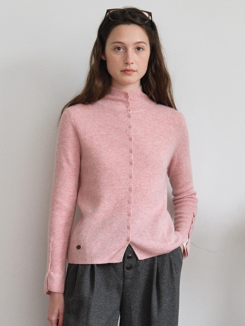 Berta 100%Wool V-Neck Button Sweater