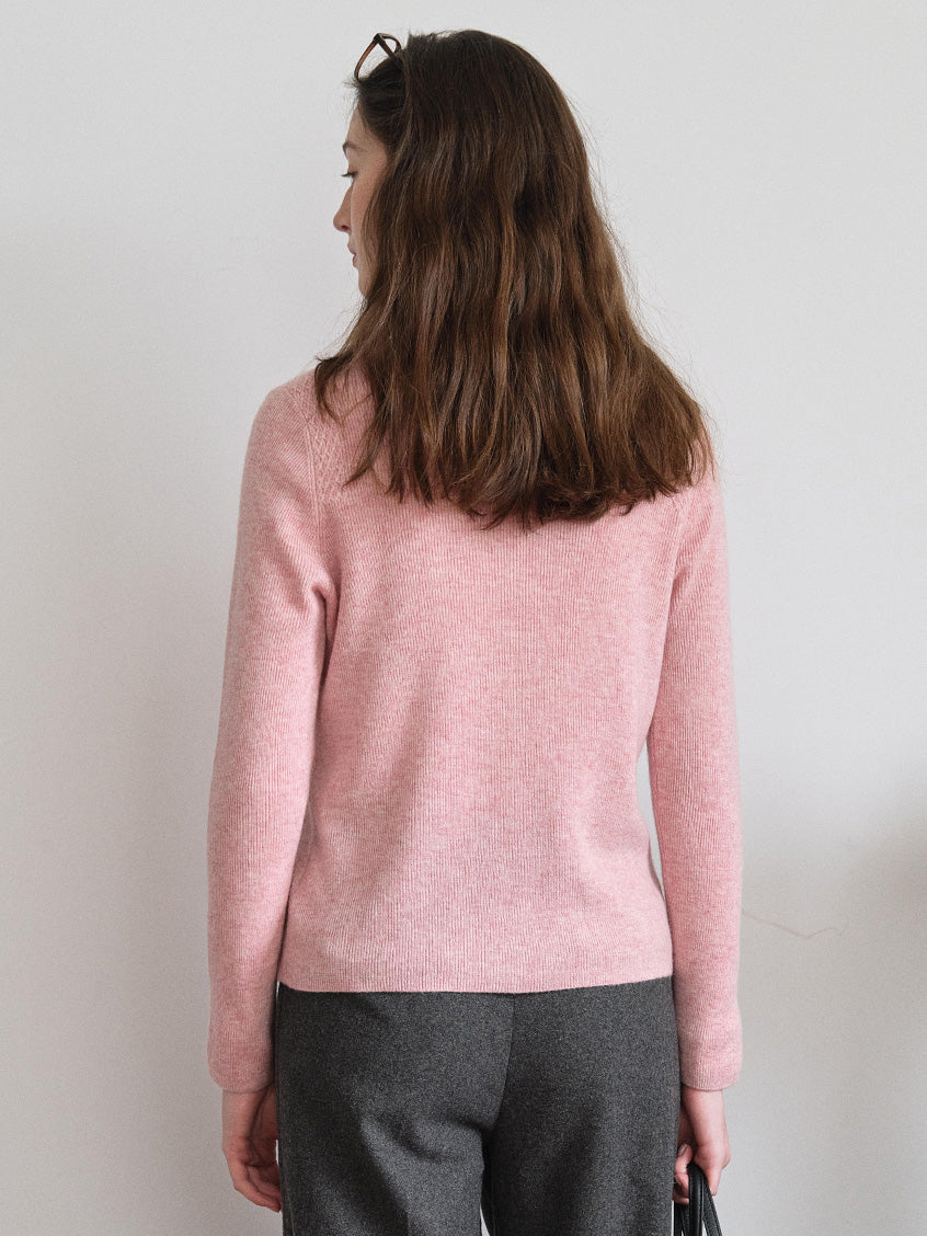 Berta 100%Wool V-Neck Button Sweater