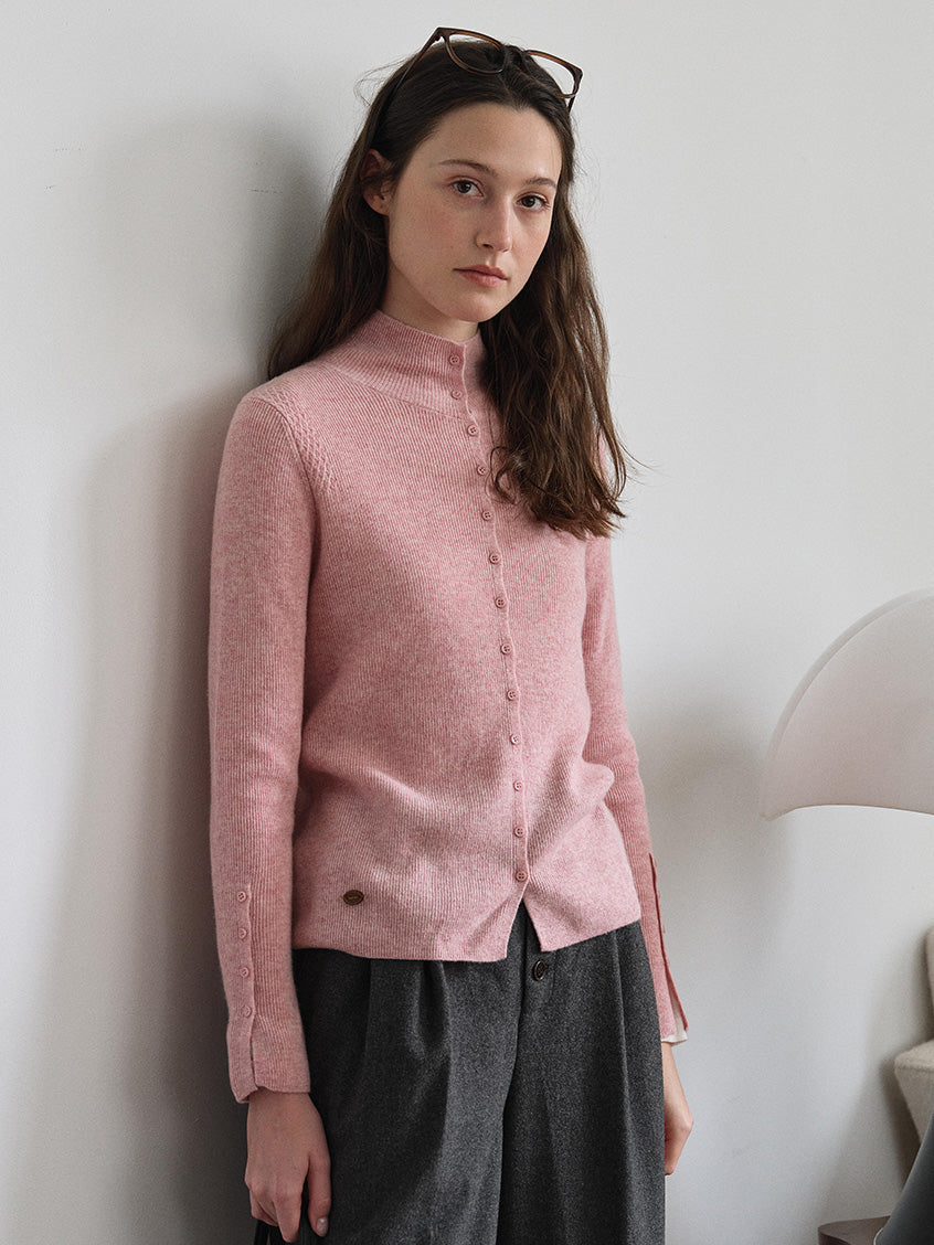 Berta 100%Wool V-Neck Button Sweater