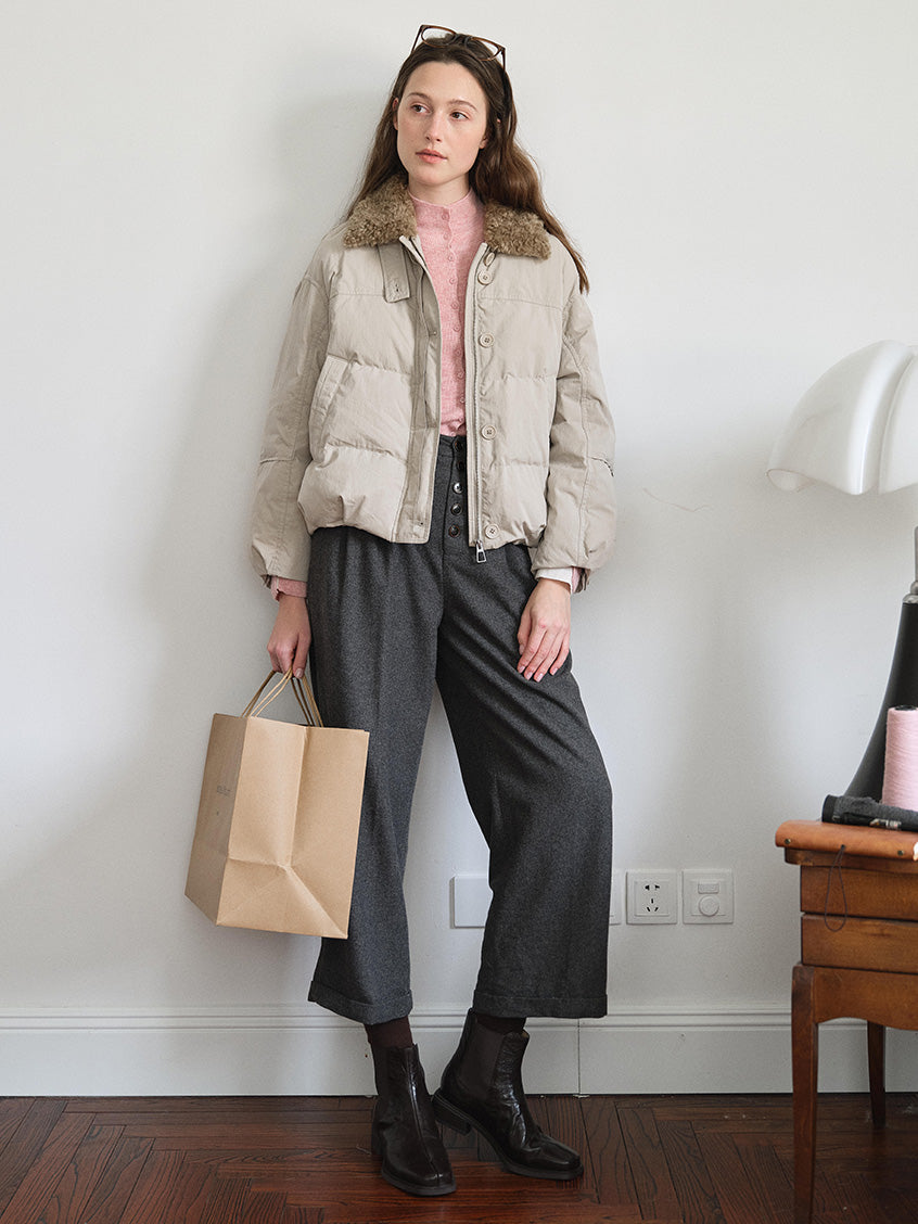 Berta 100%Wool V-Neck Button Sweater