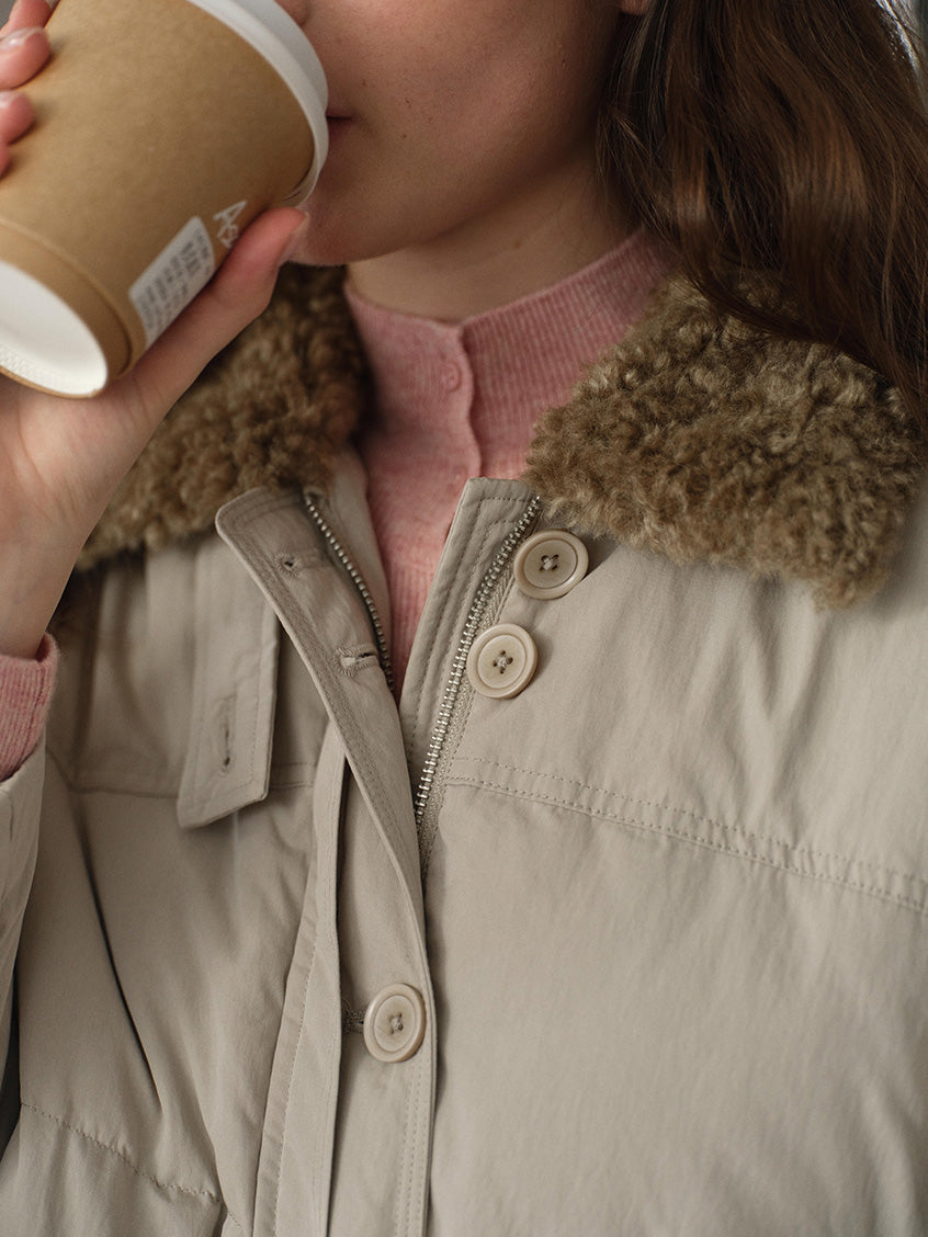 Orsina Faux-Fur Collar Padded Jacket