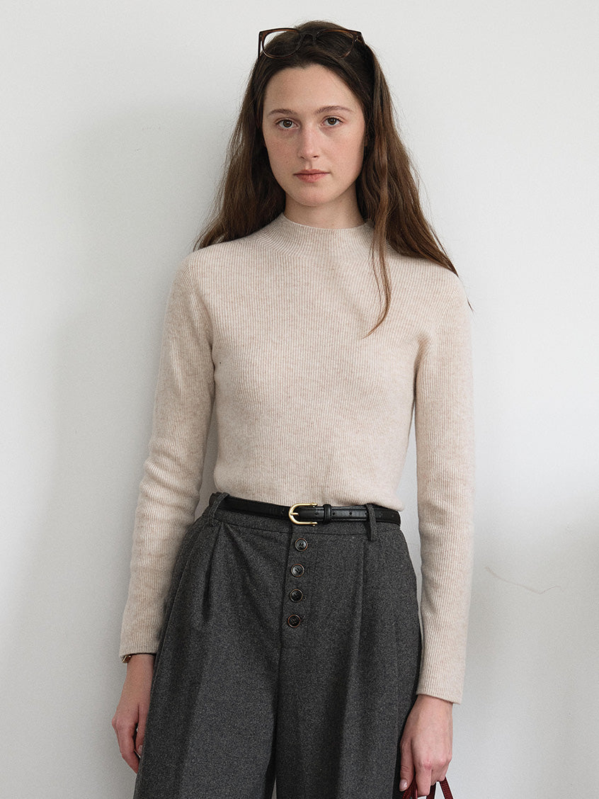 Sabra Ribbed Wool-Cashmere Sweater