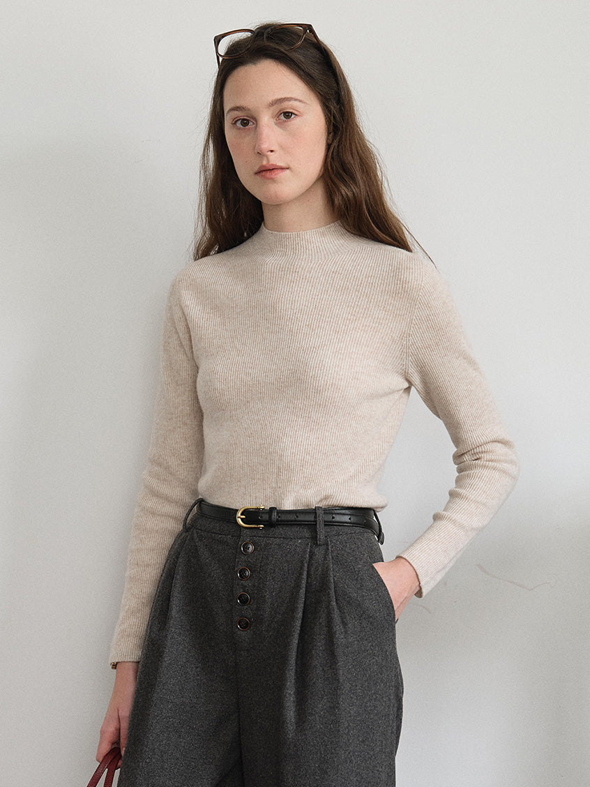 Sabra Ribbed Wool-Cashmere Sweater