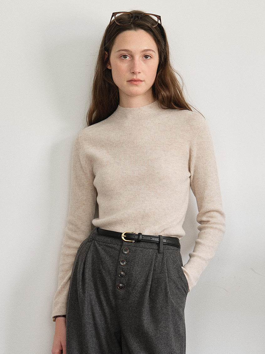 Sabra Ribbed Wool-Cashmere Sweater