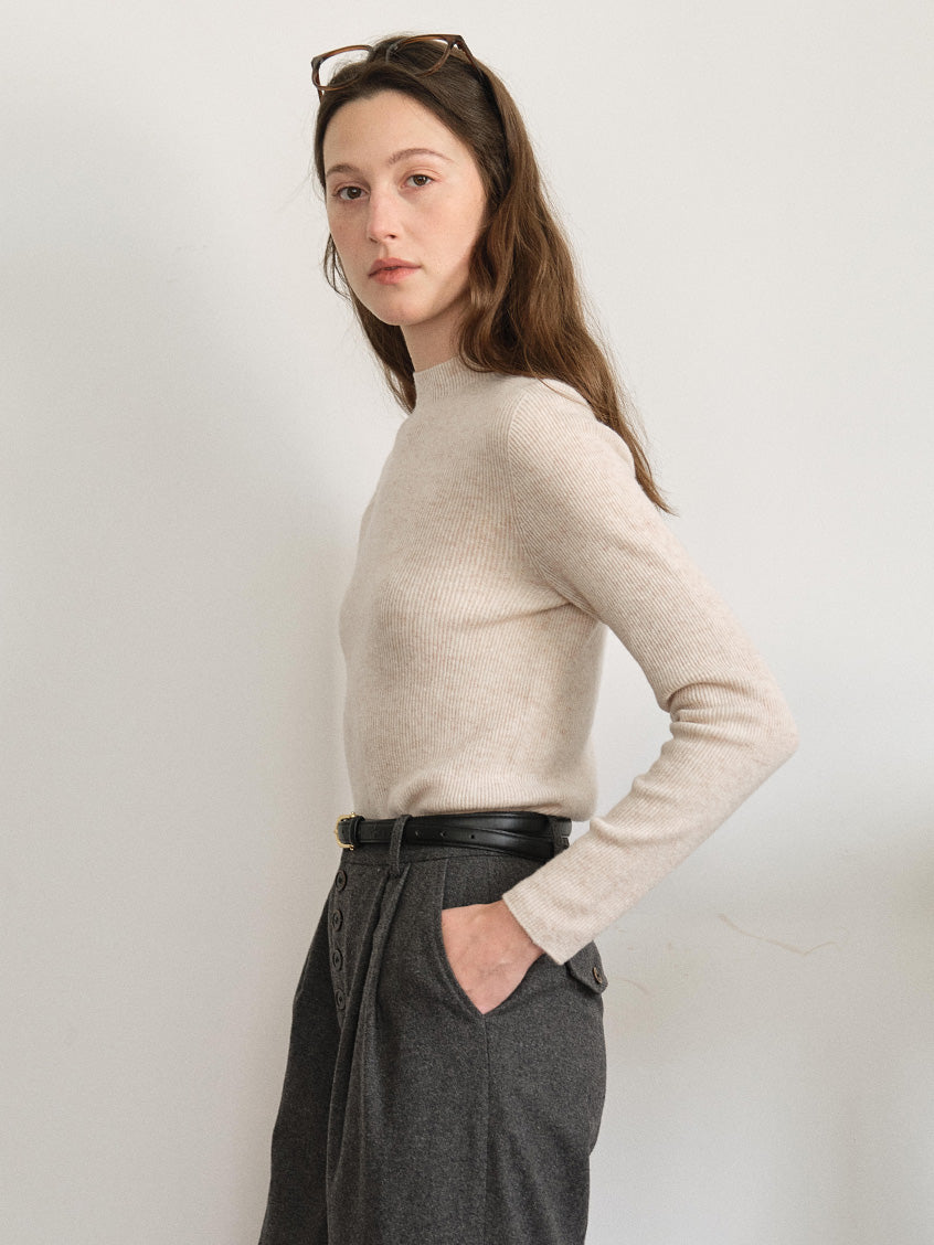 Sabra Ribbed Wool-Cashmere Sweater
