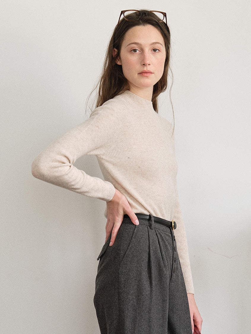 Sabra Ribbed Wool-Cashmere Sweater