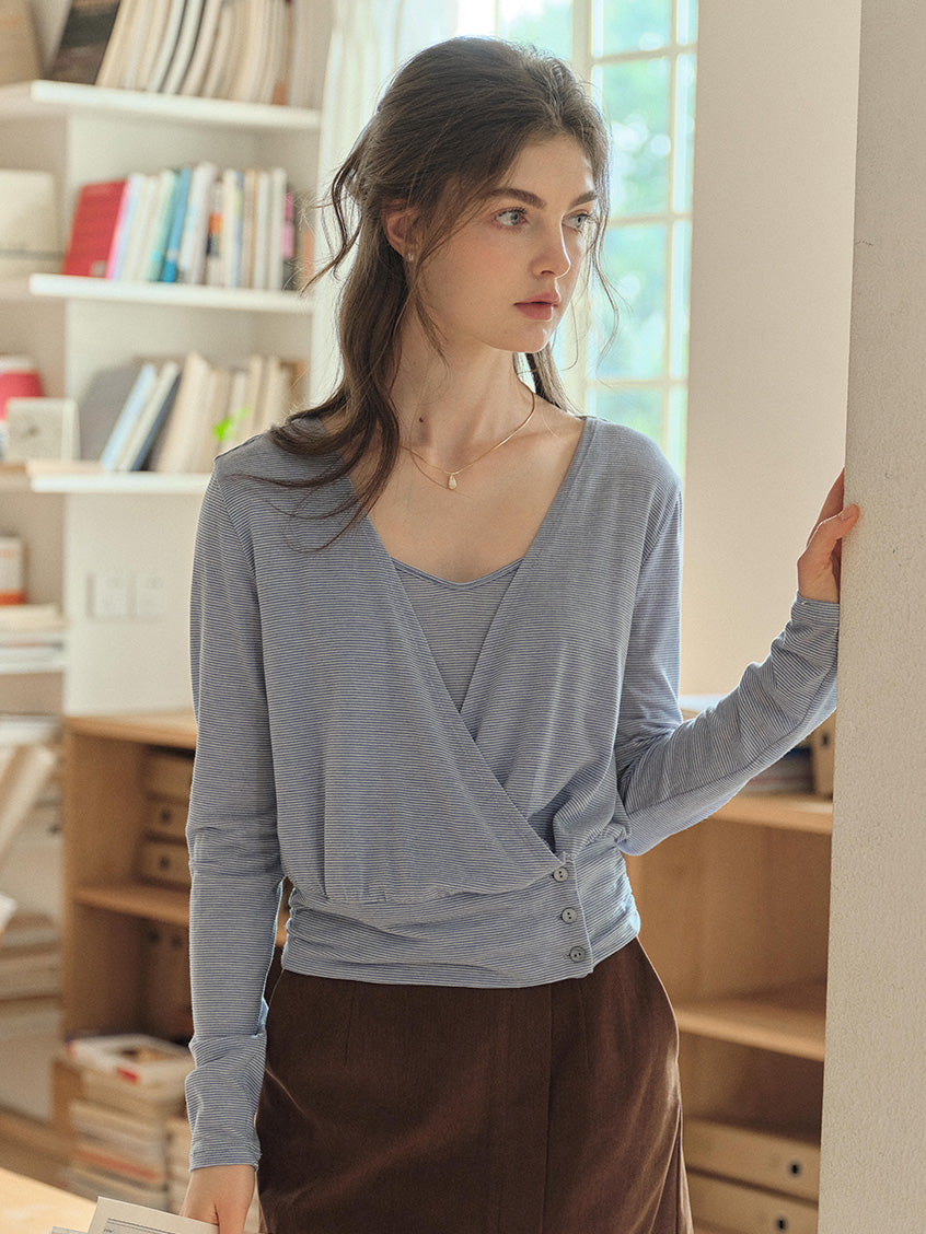 Penelope V-Neck Strap Vest and Blouse