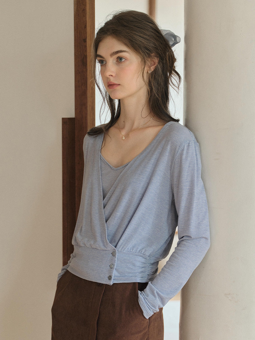 Penelope V-Neck Strap Vest and Blouse