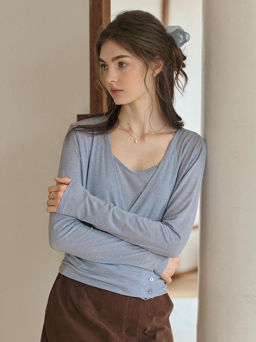 Penelope V-Neck Strap Vest and Blouse