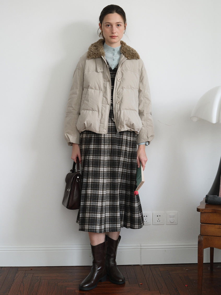Zephyrine Double-Breasted Plaid Wool Vest