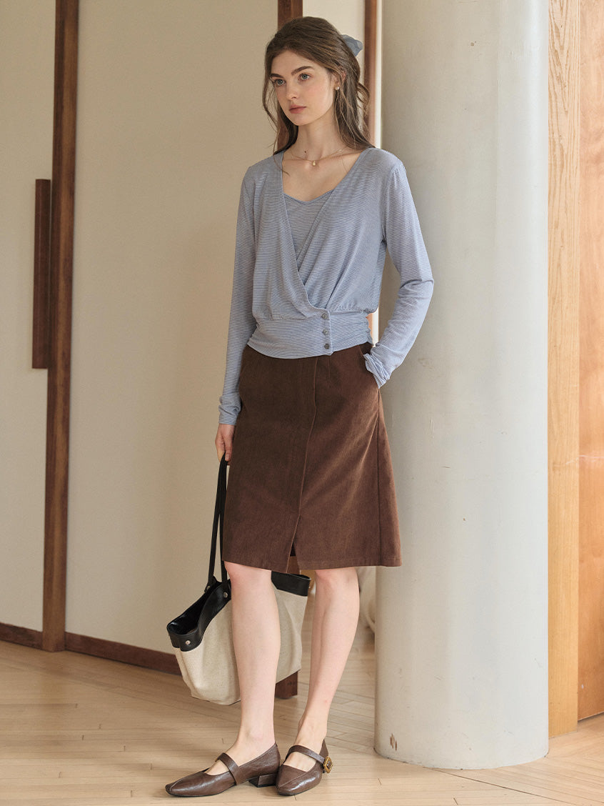 Penelope V-Neck Strap Vest and Blouse