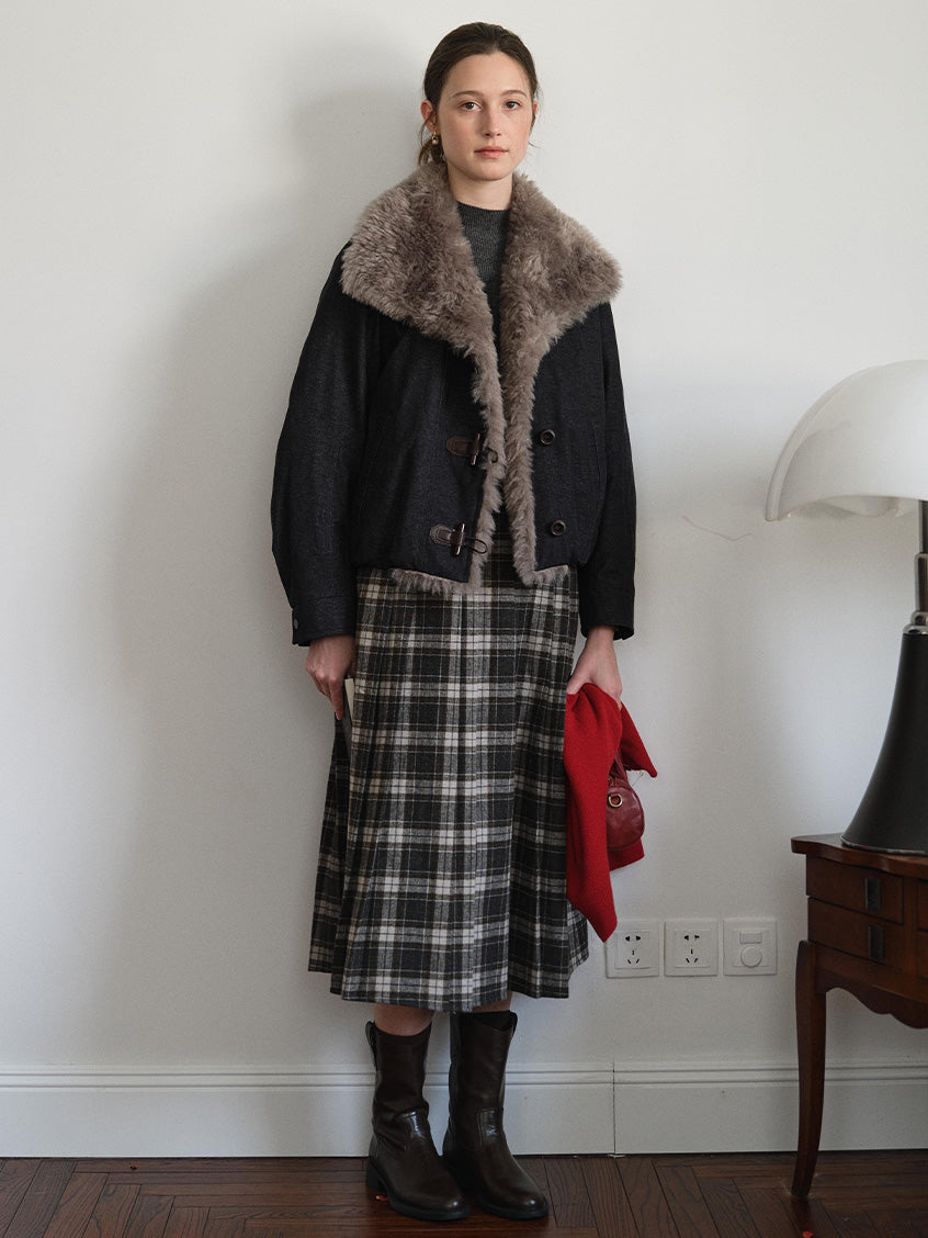 Roisin Toggle-Front Faux-Fur Padded Jacket
