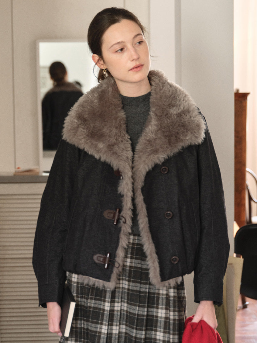 Roisin Toggle-Front Faux-Fur Padded Jacket
