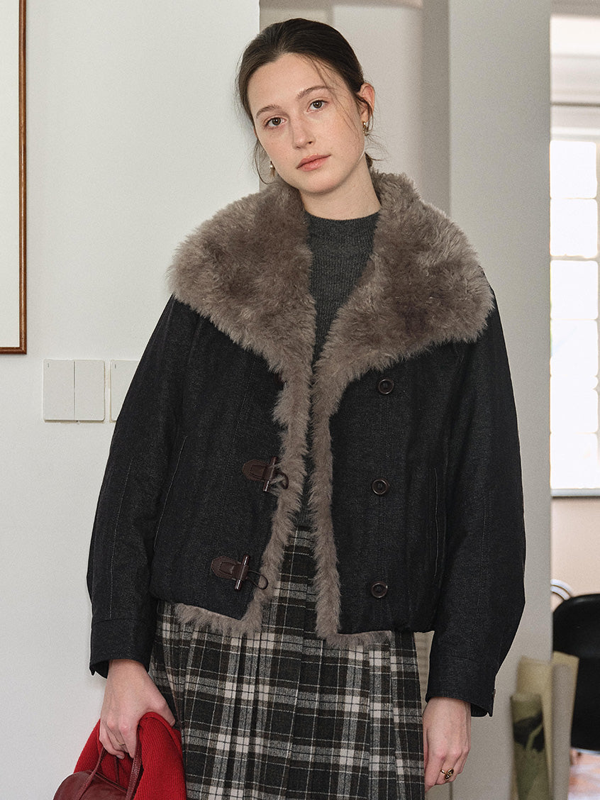 Roisin Toggle-Front Faux-Fur Padded Jacket