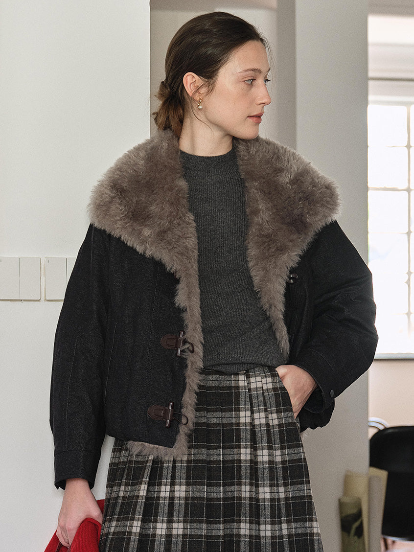 Roisin Toggle-Front Faux-Fur Padded Jacket