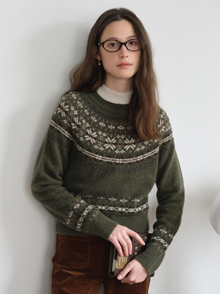 Chiara Fair Isle 100%Wool Sweater