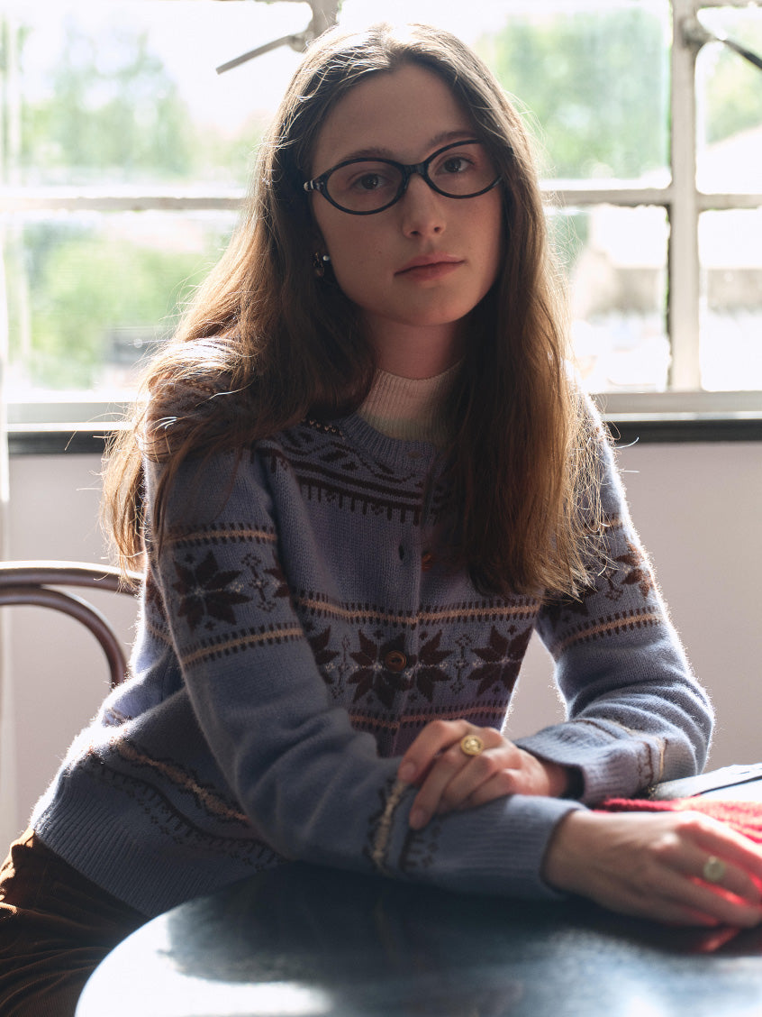 Cara 100%Wool Fair Isle Cropped Cardigan