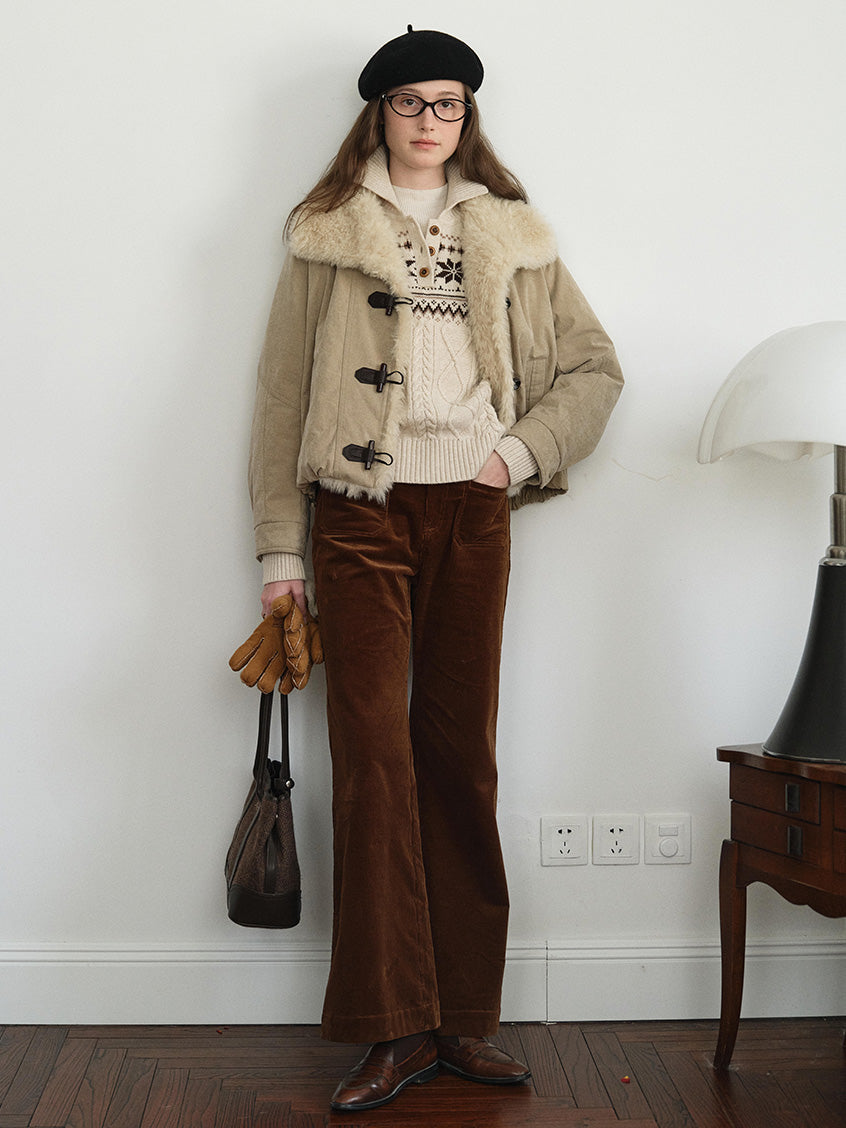 Qiana Fair Isle Cable-Knit Sweater