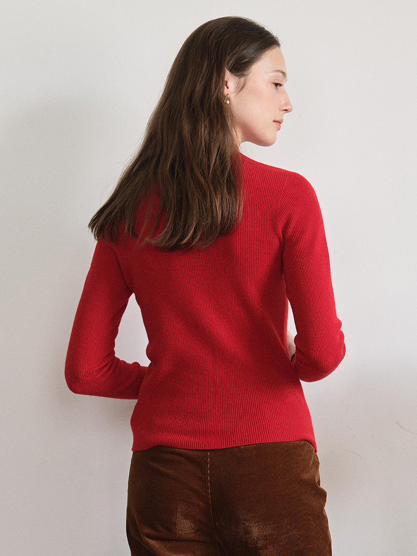 Sabra Ribbed Wool-Cashmere Sweater