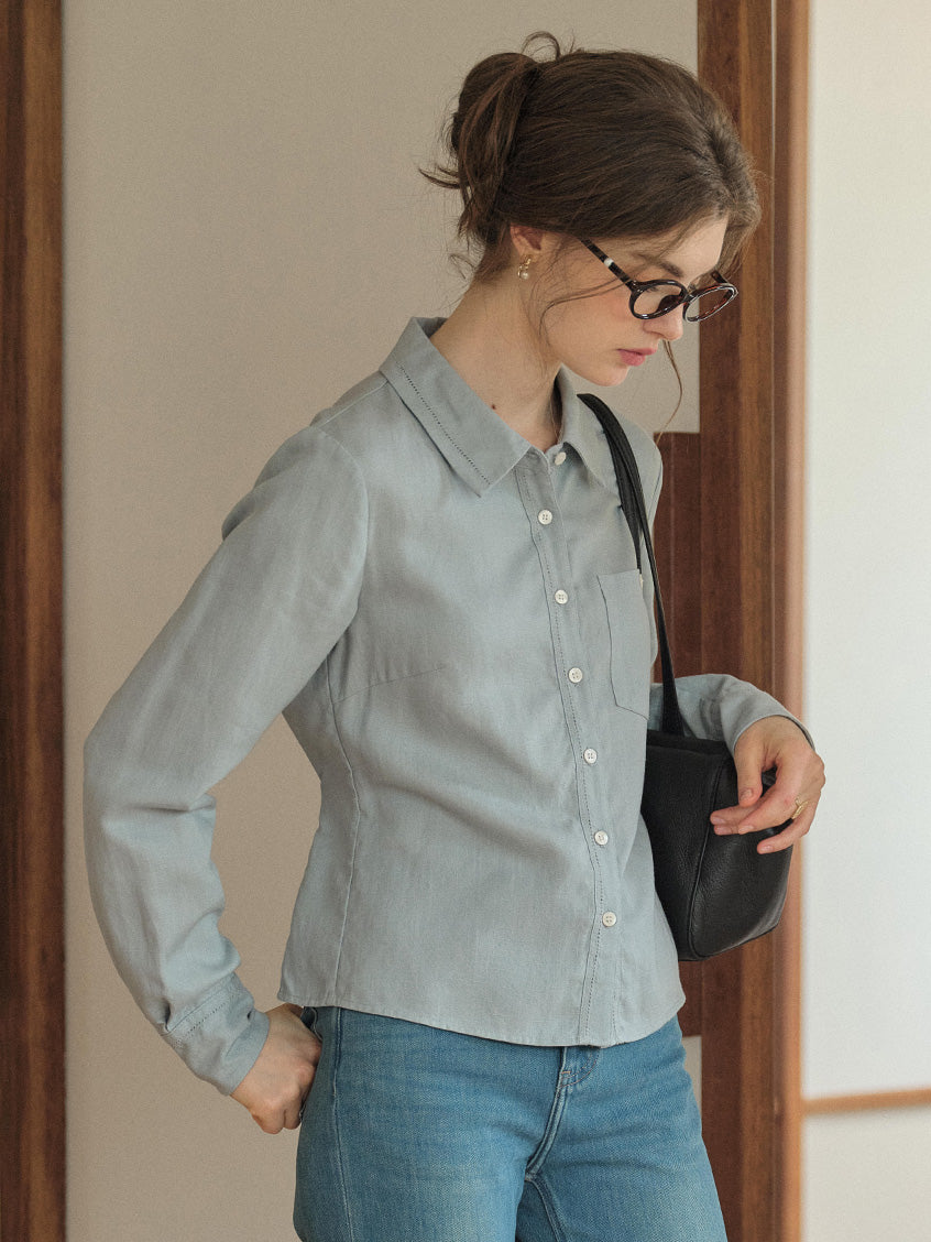 Alessandra Embroidery All-Purpose Lyocell Shirt