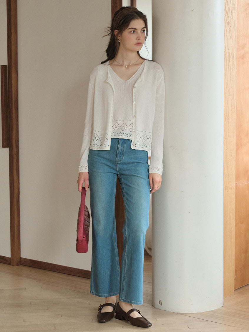 Ximena Strap Vest and Cardigan Set