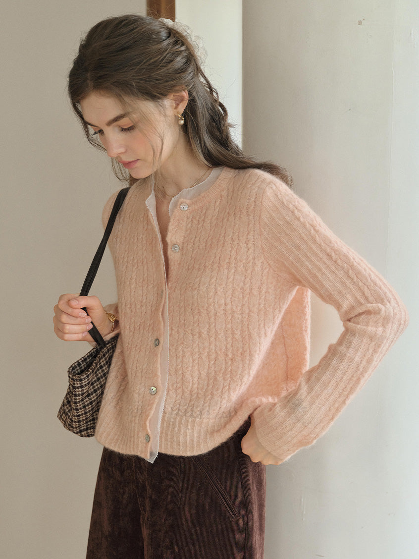 Kahlani V-Neck Cozy Brushed Knit Cardigan