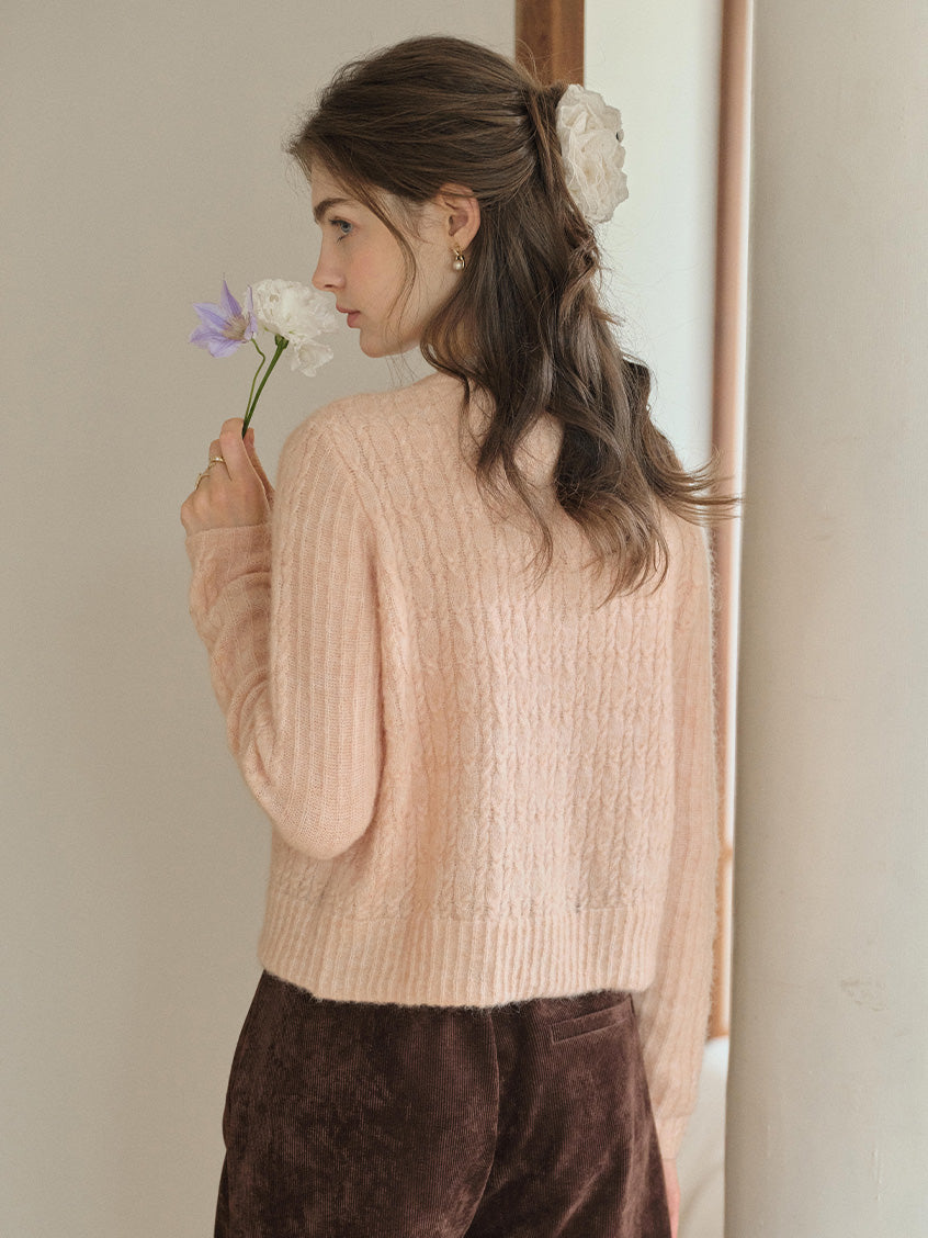Kahlani V-Neck Cozy Brushed Knit Cardigan