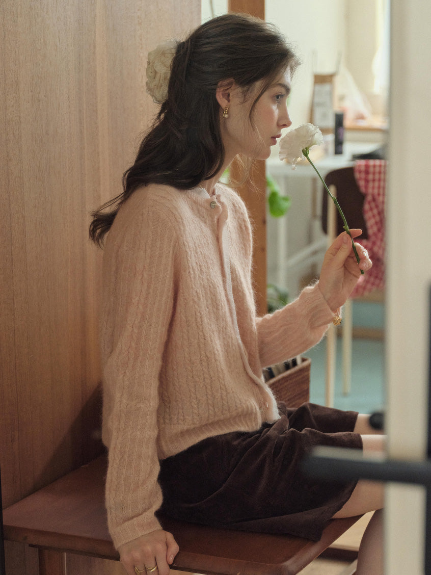 Kahlani V-Neck Cozy Brushed Knit Cardigan